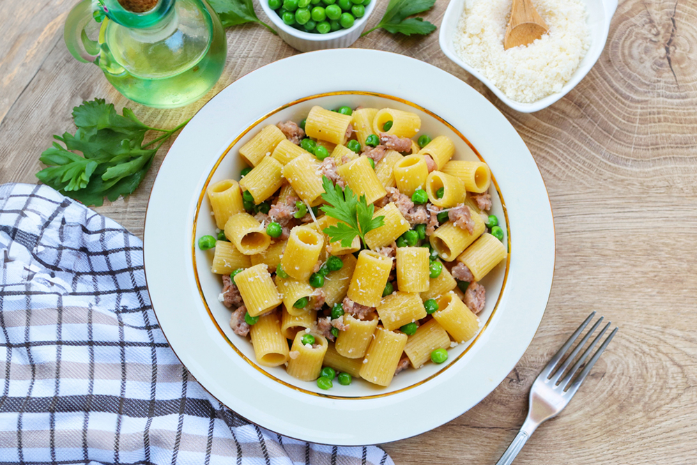 pasta-salsiccia-piselli